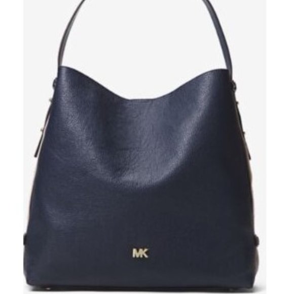 MICHAEL Michael Kors Handbags - Michael Kors Griffin Large Leather Hobo. Detachable Pouch in Admiral Blue